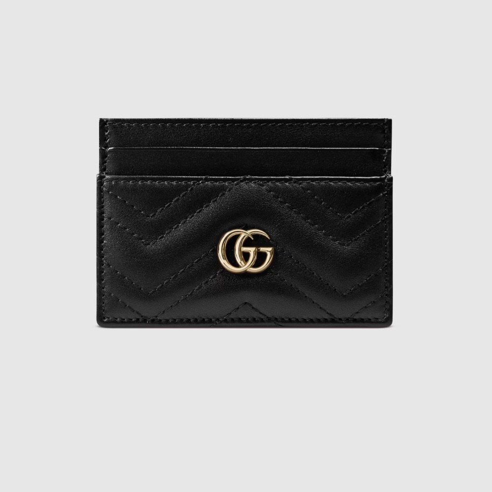 Gucci Black GG Marmont Quilted Card Holder